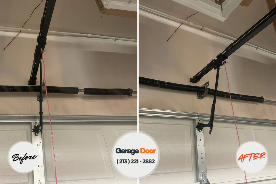 Before and after: garage door repair Starbuck, MN